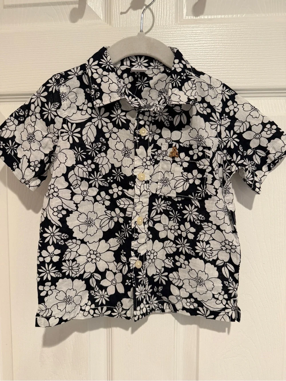 Lot of 3 Gap Toddler Boys 2T Button Down Shirt Bundle Plaid Floral Chambray